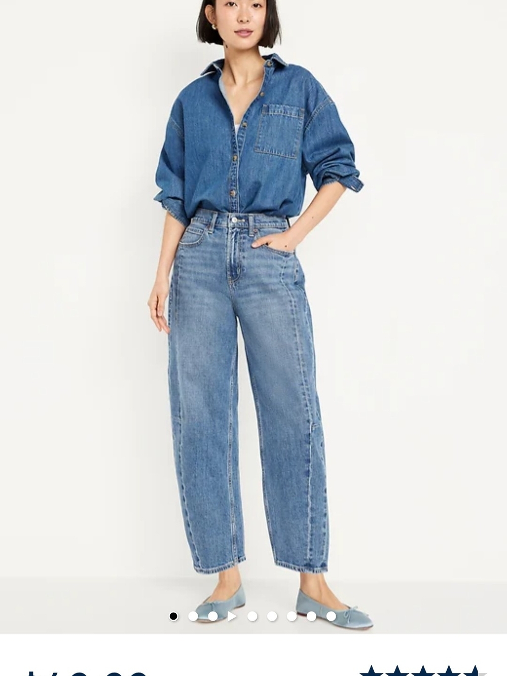High-Rise Straight-Leg Jeans in Medium Blue